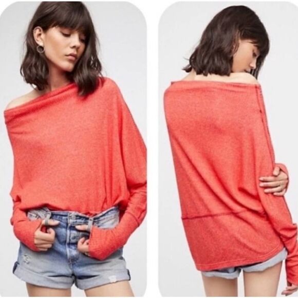 Free People We The Free Londontown Ribbed Thermal Top Size Medium - Picture 3 of 11